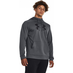 Under Armour Armour Fleece Big Logo Hoodie Ανδρικό Αθλητικό Φούτερ με Κουκούλα Ανθρακί 1379743-025