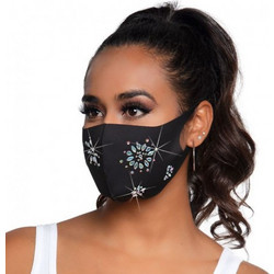 Leg Avenue Fleur Rhinestone Face Mask Black
