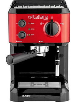 Gruppe Italiana Plus CM4677E-GS Μηχανή Espresso 1050W 20bar Red