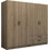 Megapap Τετράφυλλη Ντουλάπα Ρούχων Victoria Καρυδί 200x60x181cm GP100-0089,3
