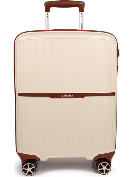 Dielle 190/55 Βαλίτσα Καμπίνας 55x38x20cm με 4 Ρόδες Μπεζ
