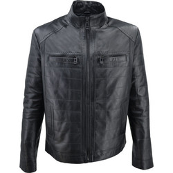 Leather 100 Ανδρικό Μπουφάν Χειμωνιάτικο Δερμάτινο Μαύρο 47S-M-Z-111