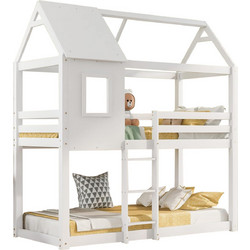 HomeMarkt Hood Παιδικό Κρεβάτι Κουκέτα Σπιτάκι Τύπου Montessori Μονό για Στρώμα 90x190cm HM705.03