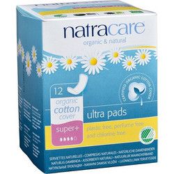 Natracare Ultra Super Plus Σερβιετάκια για Ελαφριά Ροή 4 Σταγόνες από Οργανικό Βαμβάκι 12τμχ