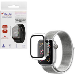 Volte-Tel Πλαστική Θήκη Tempered Glass για Apple Watch 4 / 5 / 6 / SE 44mm Ασημί