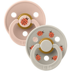 BIBS Studio Colour Πιπίλες Καουτσούκ 0-6m Ladybug Blush Mix 2τμχ