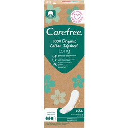 Carefree Long Σερβιετάκια για Ελαφριά Ροή 3 Σταγόνες από 100% Οργανικό Βαμβάκι 24τμχ