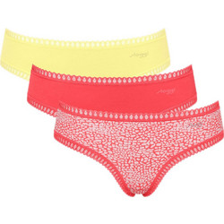 Sloggi Go Crush Βαμβακερά Γυναικεία Slip με Δαντέλα 3Pack 10219671-V015