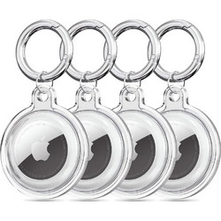 Techsuit Secure Silicone Apple AirTag Holder Case Clear 4-Pack