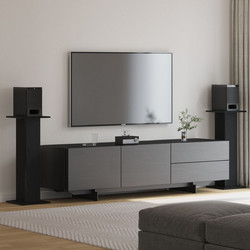 vidaXL 868056 Βάσεις Ηχείων Δαπέδου Black Oak