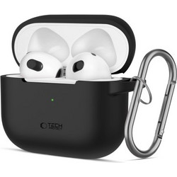 Tech-Protect Θήκη Σιλικόνης με Γάντζο για Apple AirPods 3 Μαύρη