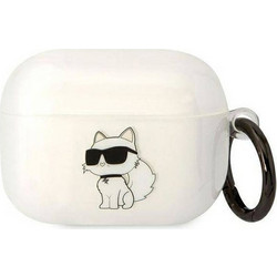Karl Lagerfeld Ikonik Choupette Θήκη Σιλικόνης με Γάντζο για Apple AirPods Pro 1 Διαφανής