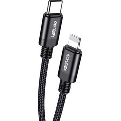 Kakusiga KSC-970 Braided USB-C to Lightning Cable 27W 1m Black KSC-970-LC-BK
