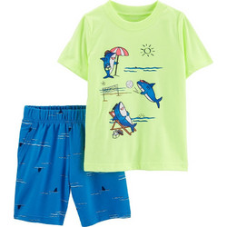 Carter's Παιδικό Σετ για Αγόρι Καλοκαιρινό Lime Royal Blue 1N665110