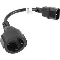 Lanberg CA-C14E-10CC-0018-BK Προέκταση Καλωδίου Τροφοδοσίας Schuko to IEC C14 0.2m