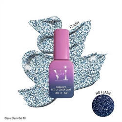 Mixcoco Beauty VI Cosmetics Disco Flash Gel 10 Glitter Ημιμόνιμο Βερνίκι Νυχιών 15ml