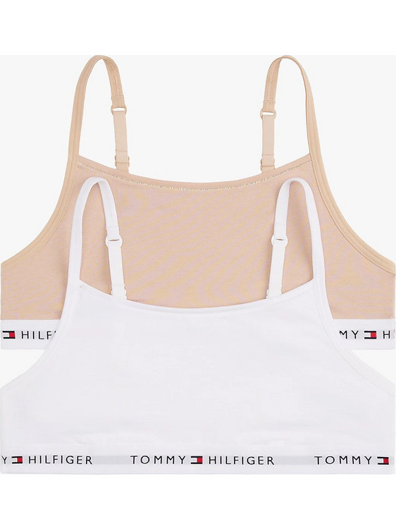 Tommy Hilfiger Μπουστάκι χωρίς Μπανέλα Μπεζ Λευκό UW0UW05528-0VD