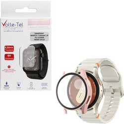 Volte-Tel Πλαστική Θήκη Tempered Glass για Samsung Galaxy Watch 7 40mm Ροζ Χρυσή