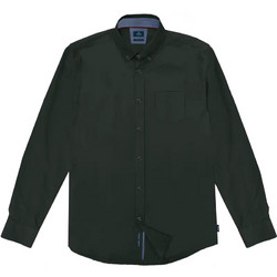 Double Ανδρικό Πουκάμισο Βαμβακερό Μακρυμάνικο Slim Fit Κυπαρισσί GS-5015