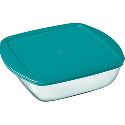 Pyrex Cook & Store Δοχείο Φαγητού Γυάλινο Κατάλληλο για Φούρνο Μικροκυμάτων 1.05lt Διαφανές Τιρκουάζ