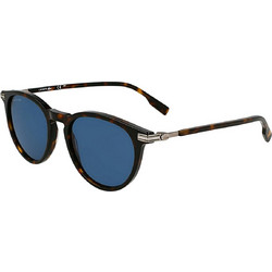 Lacoste L6034S 214 Ανδρικά Γυαλιά Ηλίου Στρογγυλά Κοκάλινα Ταρταρούγα με Μπλε Φακό