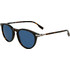 Lacoste L6034S 214 Ανδρικά Γυαλιά Ηλίου Στρογγυλά Κοκάλινα Ταρταρούγα με Μπλε Φακό