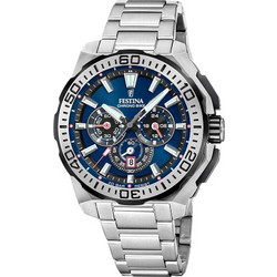 Festina Ανδρικό Ρολόι Χρονογράφος με Ασημί Μεταλλικό Μπρασελέ F20724/2