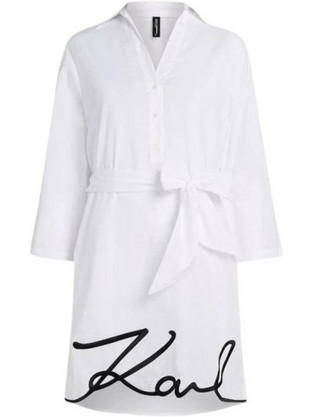 Karl Lagerfeld Mini Καλοκαιρινό Καθημερινό Φόρεμα Λευκό A2W46075-100