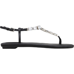 Nine West Δερμάτινα Γυναικεία Σανδάλια Μαύρα DYNASTI9-001