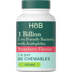Holland & Barrett 1 Billion Live Friendly Bacteria with Acidophilus Strawberry Προβιοτικά 60 Ζελεδάκια