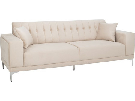 Iliadis Τριθέσιος Καναπές Βελούδινος Μπεζ 236x86x85cm 88030