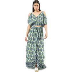 Verde Καλοκαιρινό Γυναικείο Σύνολο Crop Top & Παντελόνι Lime 62-0008