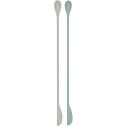 KikkaBoo Platinum Σετ Κουτάλια Ανάδευσης Σιλικόνης Beige Green Mint 2τμχ
