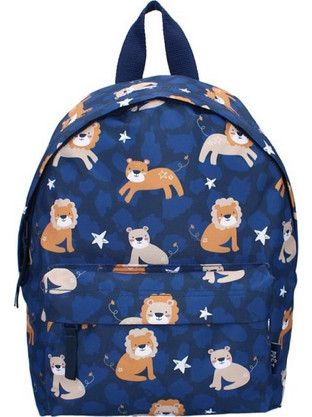 Vadobag Pret Think Happy Thoughts Lion Σχολική Τσάντα Πλάτης Νηπιαγωγείου Μπλε 428-4155