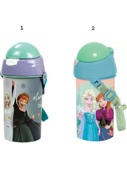 Gim Frozen Παιδικό Παγούρι Πλαστικό με Καλαμάκι Πολύχρωμο 500ml 551-45209