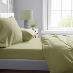 Dimcol Σεντόνι Υπέρδιπλο Βαμβακερό 220x240 Solid 504 Olive