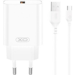 XO CE33 Φορτιστής με Καλώδιο USB-C με Θύρα USB-A 18W Quick Charge 3.0