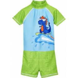 Playshoes Αντηλιακό UV Βρεφικό Μαγιό Ολόσωμο για Αγόρι Lime Γαλάζιο 461301