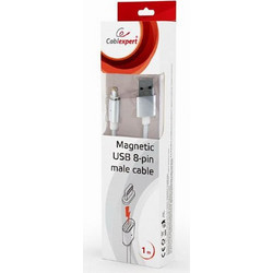 Cablexpert Magnetic USB-A to Lightning Cable 1m White CC-USB2-AMLMM-1M