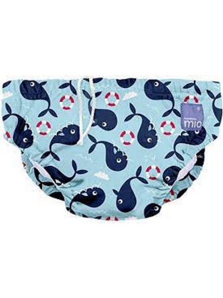 Bambino Mio Nappy Whale Βρεφικό Μαγιό Πάνα Σλιπ για Αγόρι Γαλάζιο