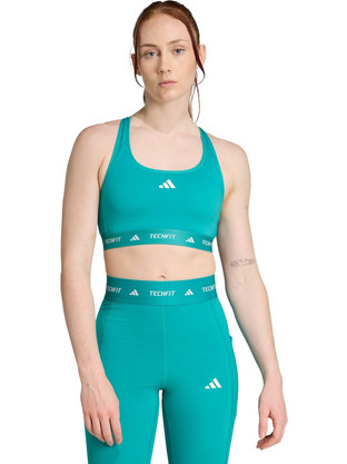Adidas Techfit Αθλητικό Μπουστάκι με Μέτρια Στήριξη & Αφαιρούμενη Ενίσχυση Τιρκουάζ JW7245