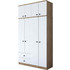 Hanah Home Τετράφυλλη Ντουλάπα Ρούχων με Καθρέπτη Oak 120x42.5x216.8cm 893RAN3316