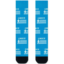 NODO Greek Flag Βαμβακερές Γυναικείες Κάλτσες με Σχέδια Μπλε S11876