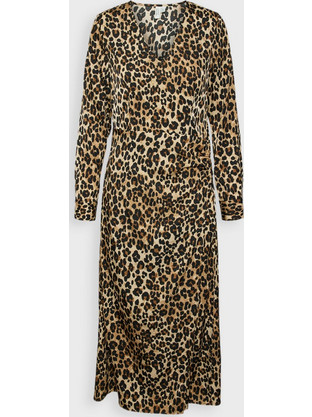 Vero Moda Midi Βραδινό Φόρεμα Κρουαζέ Καφέ 10323869