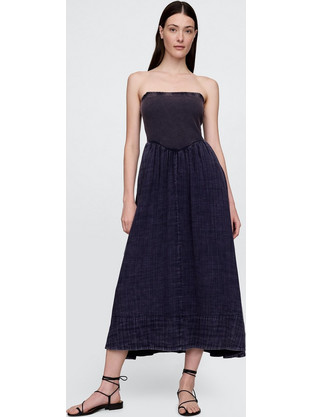 Gap Midi Καλοκαιρινό Βραδινό Φόρεμα Navy Μπλε 734069-000