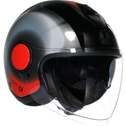 AGV Eteres Levanto Black Silver Red Κράνος Μηχανής Jet 1345gr