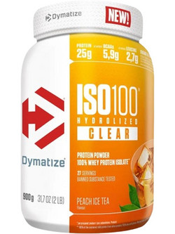 Dymatize ISO 100 Hydrolyzed Clear Peach Ice Tea Πρωτεΐνη Ορού Γάλακτος Γράμμωσης Χωρίς Γλουτένη 512gr