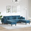 vidaXL Καναπές Βελούδινος Μπλε 250x188x76cm 3335171