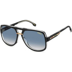 Carrera CA10S 7C508 Ανδρικά Γυαλιά Ηλίου Aviator Κοκάλινα Μαύρα με Μπλε Φακό