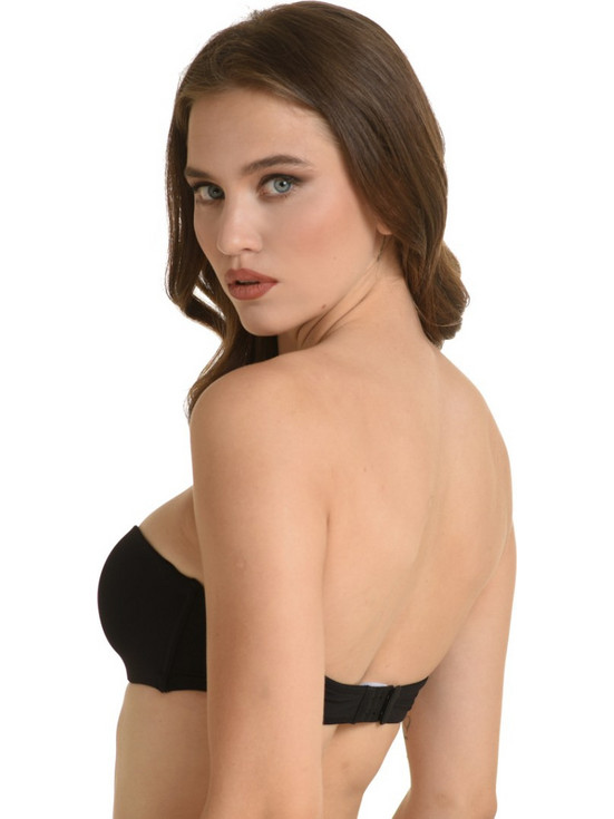 Miss Rosy Σουτιέν Strapless Push Up με Μπανέλα Μαύρο 979
